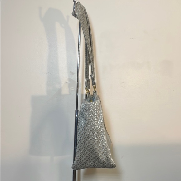 Chic Gray Mixed Media Shoulder Bag - Picture 5 of 14
